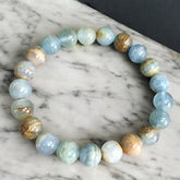 Blue Argentina Lemurian Aquatine Calcite Bracelet